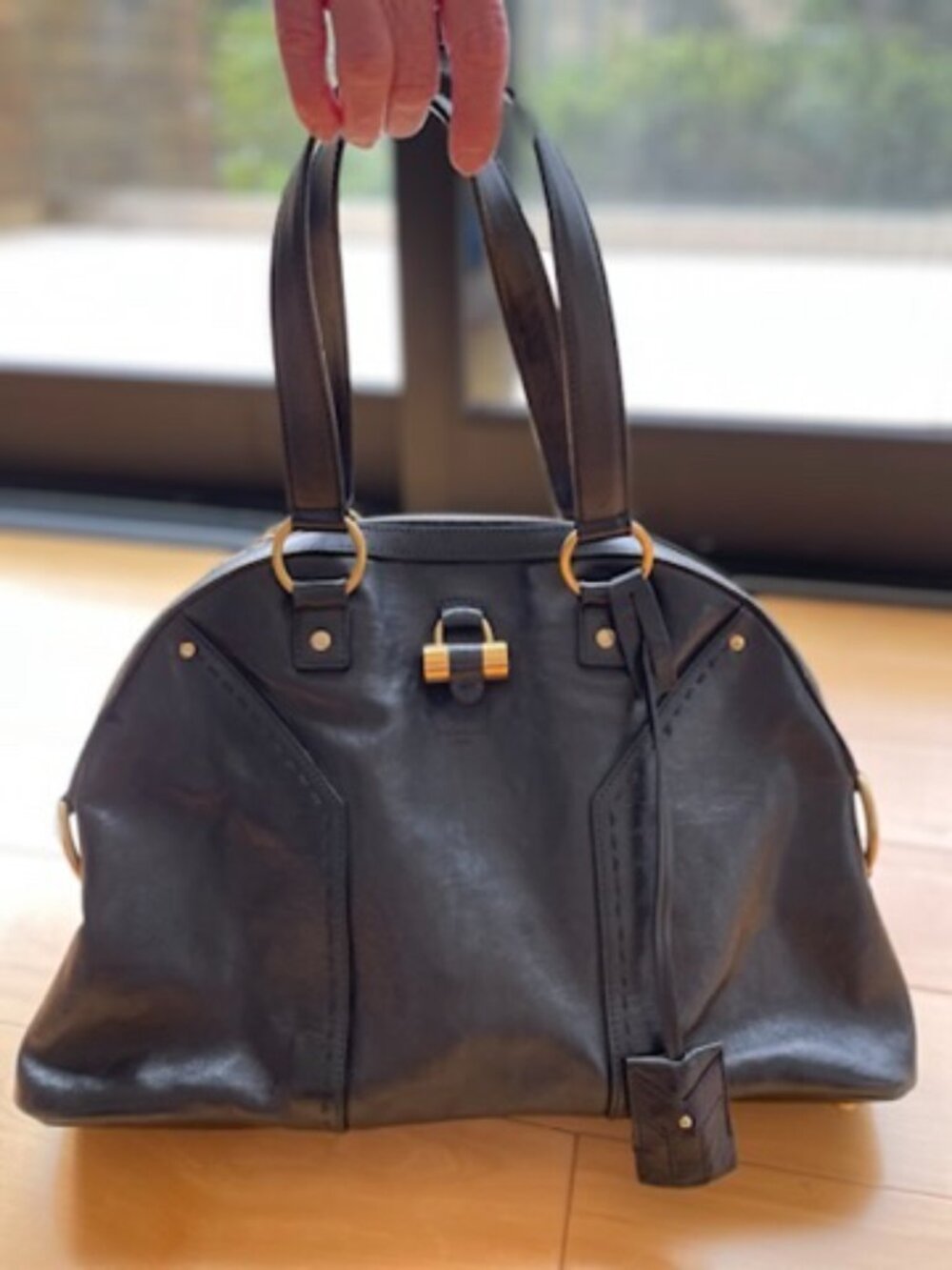 Yves Saint Laurent YSL Top Handle Muse Black Leather Bag Medium